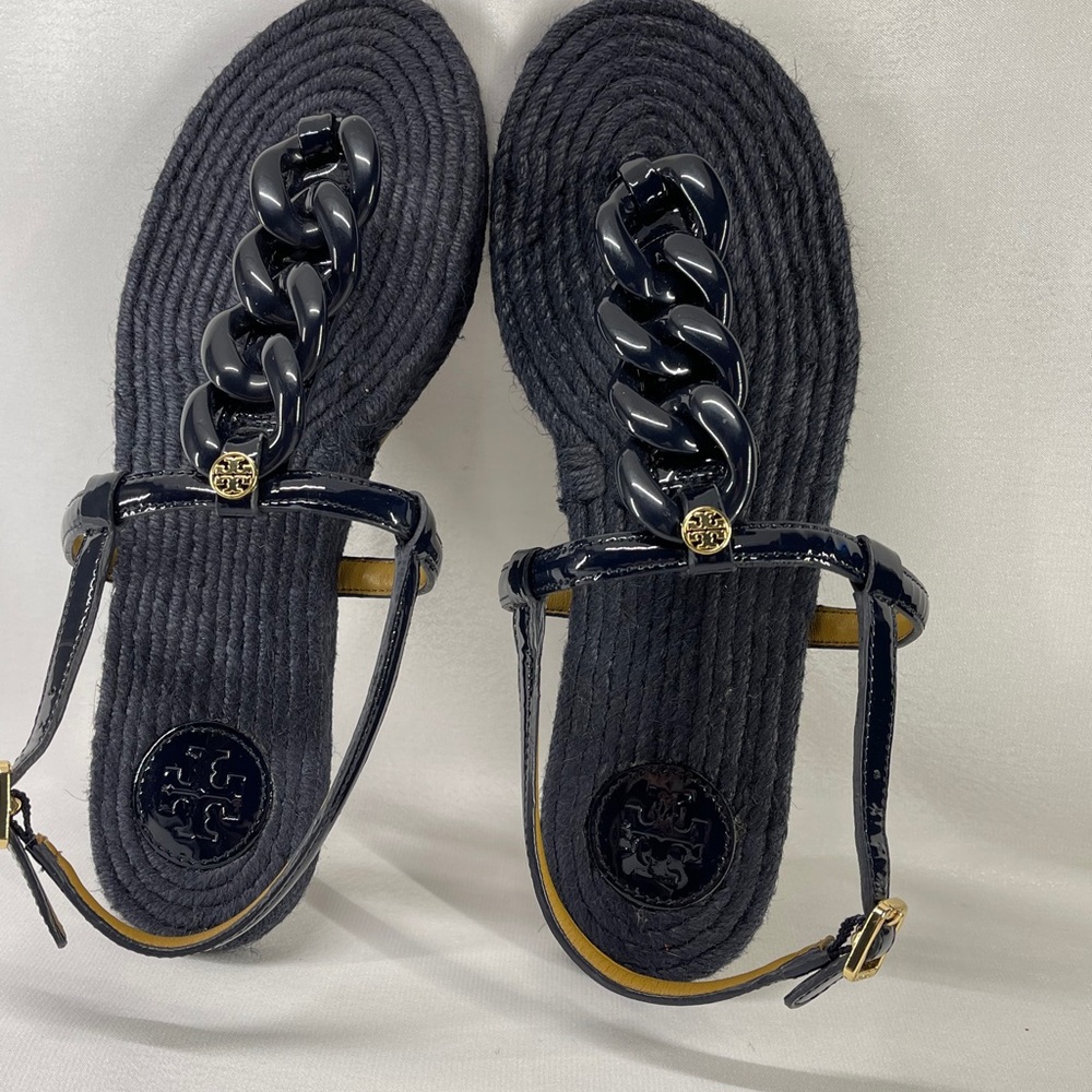 Tory Burch sandals, size 8M, Navy color. NWOT